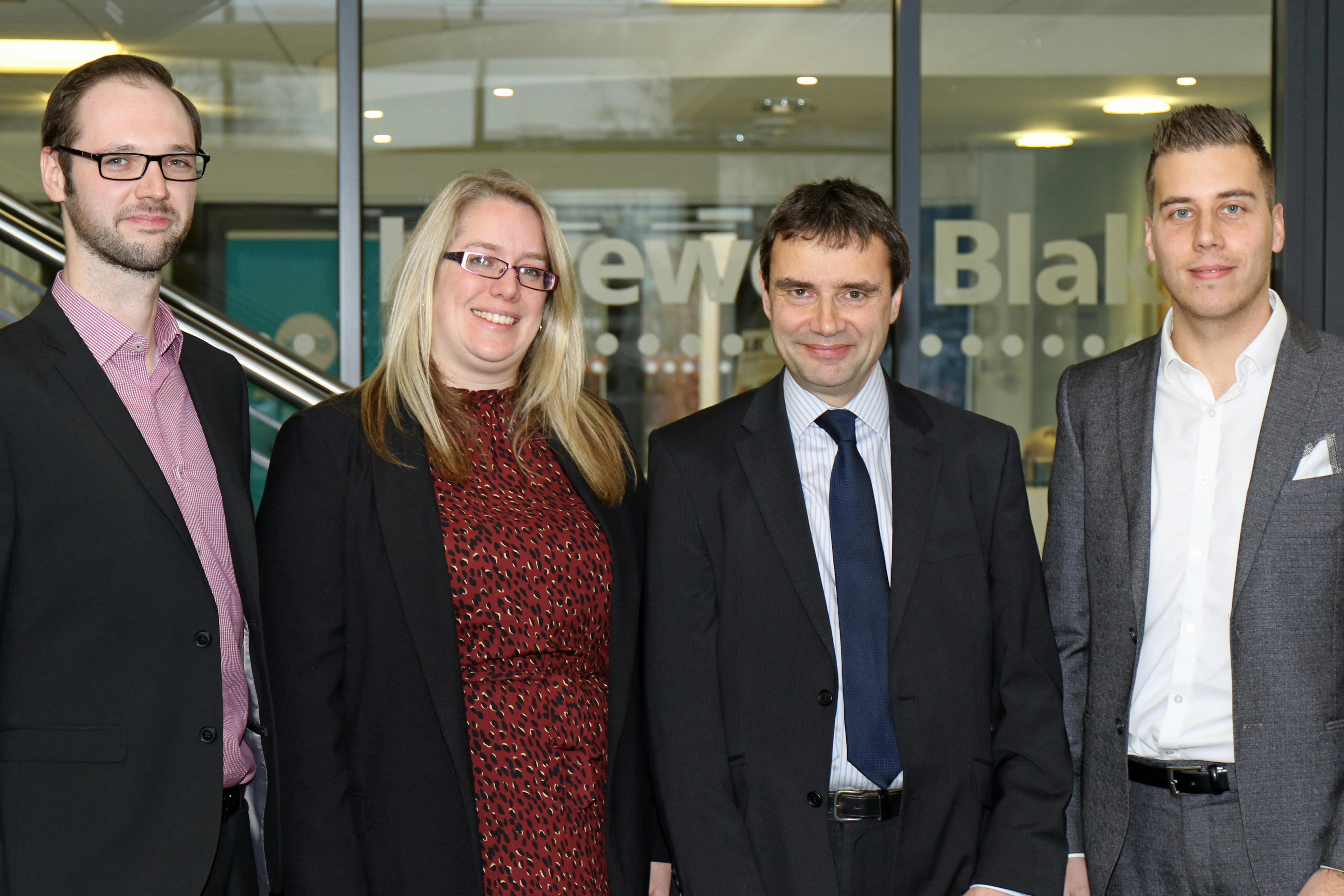 Colin Fish, with three new managers at Lovewell Blake