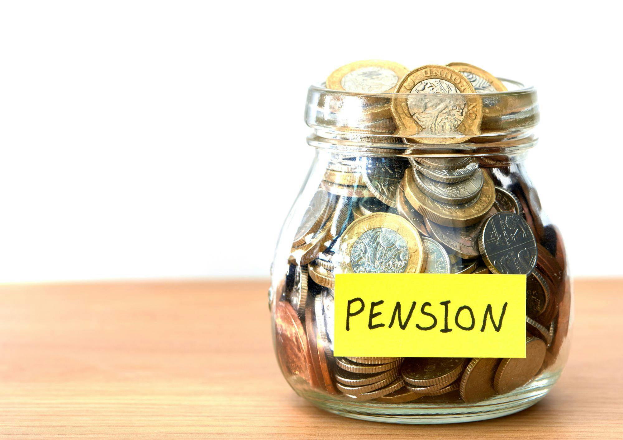 Stock image of a pension pot
