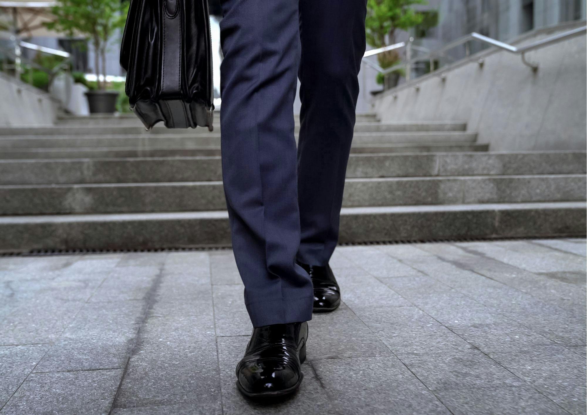 Man walking to work