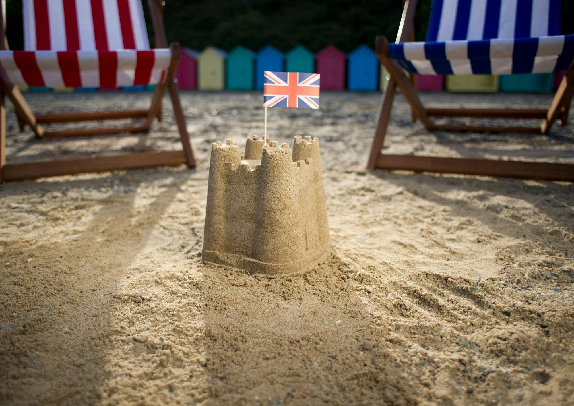 Stock image of a sand castle
