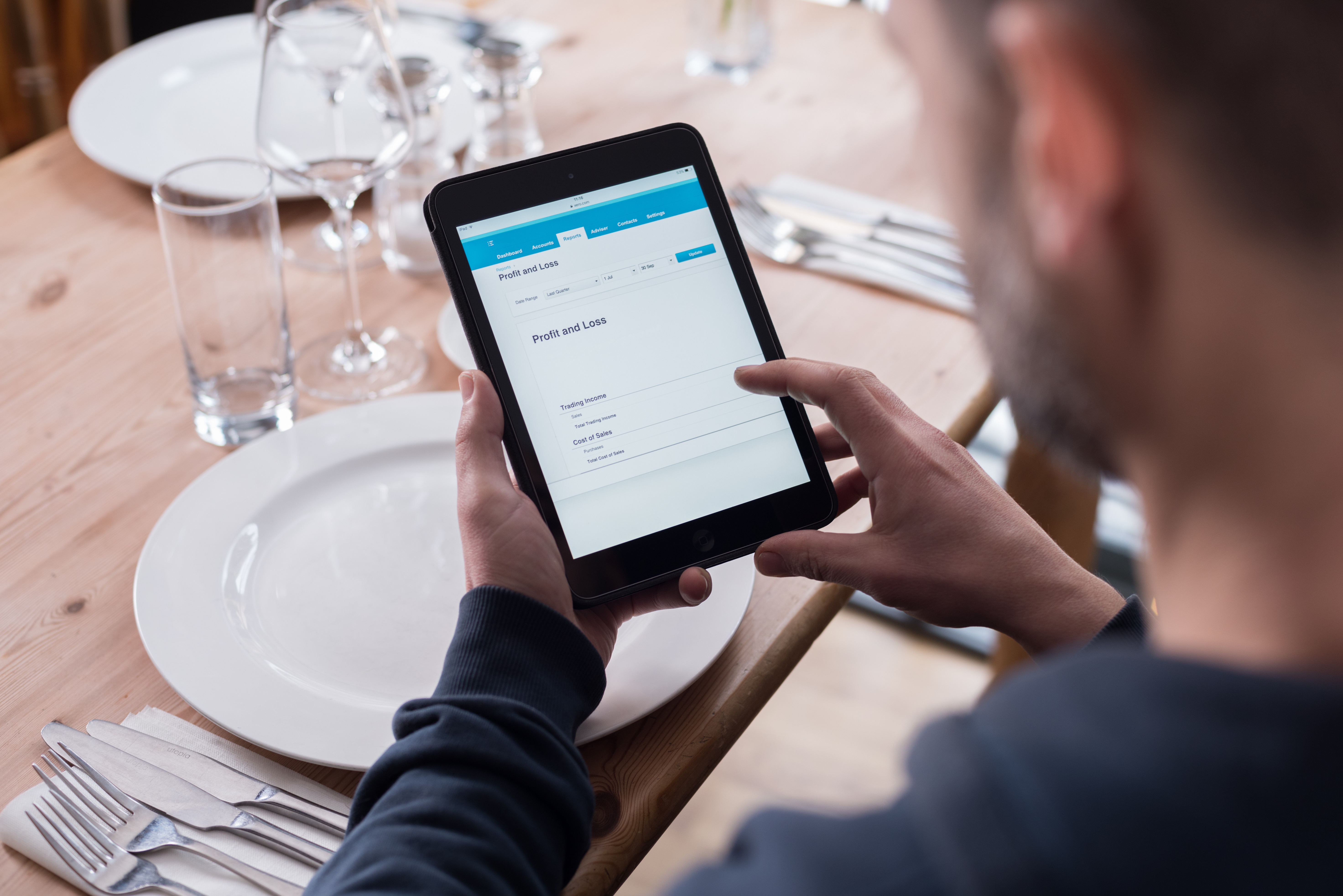 Someone using an ipad